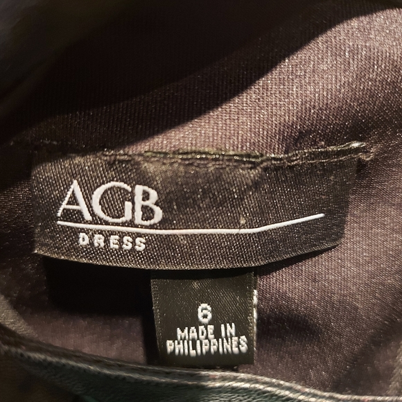 AGB black & green dress with faux leather detail, size 6, NWT - Picture 3 of 4